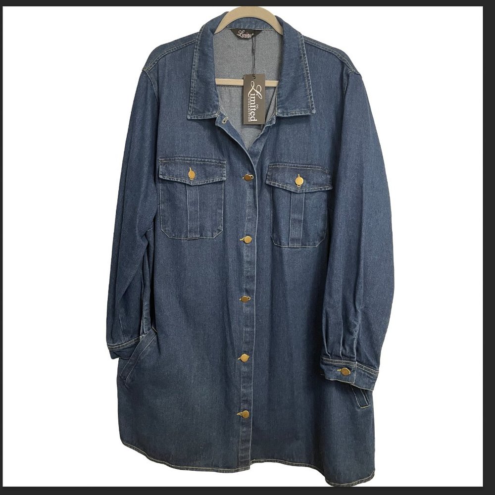 NWT Limited Plus Long jean jacket